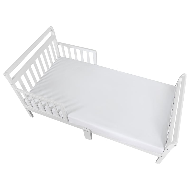 AFG Baby Furniture Anna Solid Wood Toddler Bed with Guardrails in White