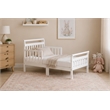 AFG Baby Furniture Anna Solid Wood Toddler Bed with Guardrails in White
