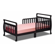 AFG Baby Furniture Anna Solid Wood Toddler Bed with Guardrails in Black