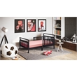 AFG Baby Furniture Anna Solid Wood Toddler Bed with Guardrails in Black