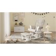 AFG Baby Furniture Sleigh Glider Chair and Ottoman in White/Gray Cushion