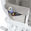 AFG Baby Furniture Sleigh Glider Chair and Ottoman in White/Gray Cushion