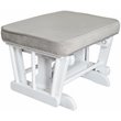 AFG Baby Furniture Sleigh Glider Chair and Ottoman in White/Gray Cushion