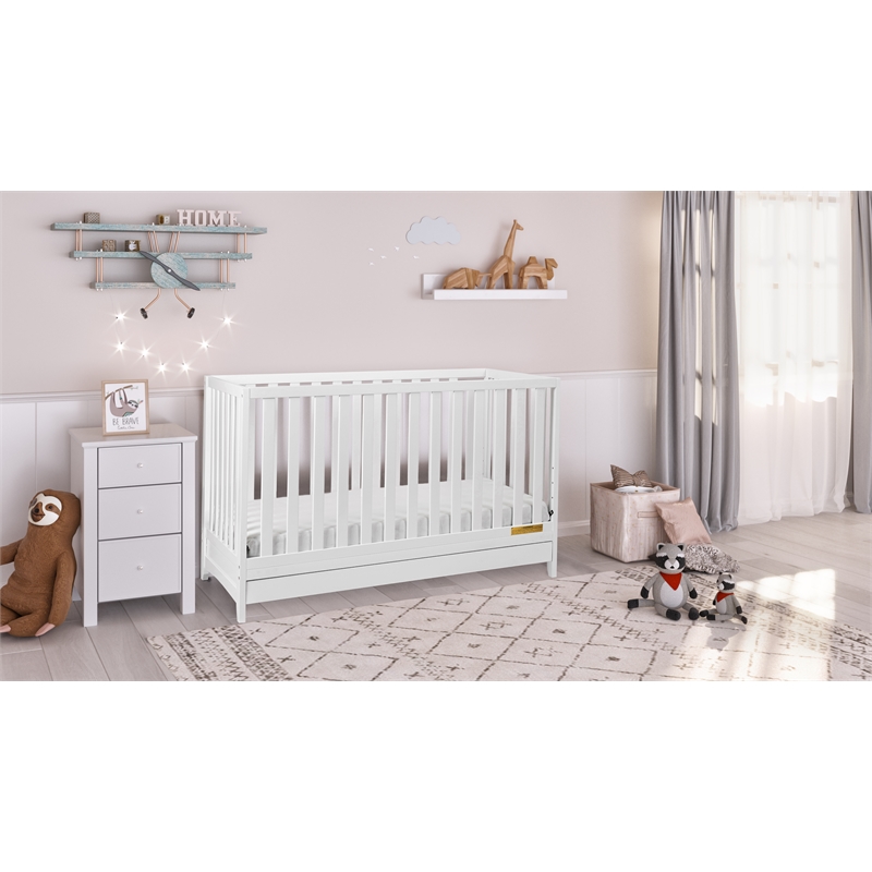 AFG Mila 3-in-1 Convertible Crib in White