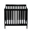 Athena Alice Mini Crib with Mattress Pad in Black