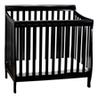 Athena Alice Mini Crib with Mattress Pad in Black