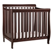 Athena Alice Mini Crib with Mattress Pad in Espresso