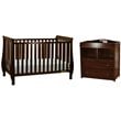 AFG Naomi 4-in-1 Convertible Crib with Dresser Changer in Espresso