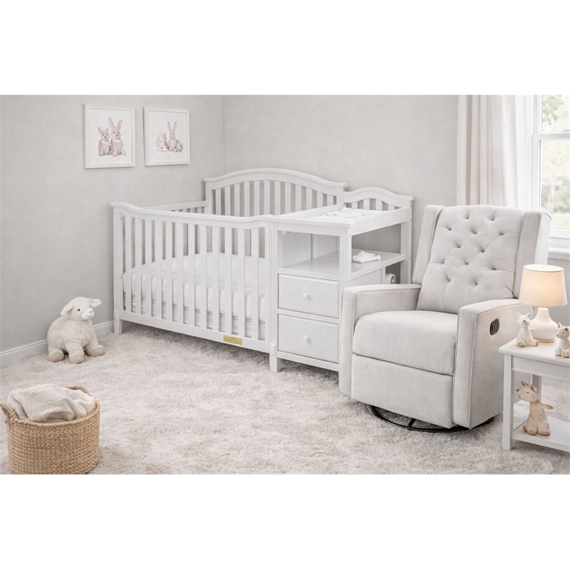 AFG Baby Furniture Kali 4-in-1 Convertible Crib and Changer White