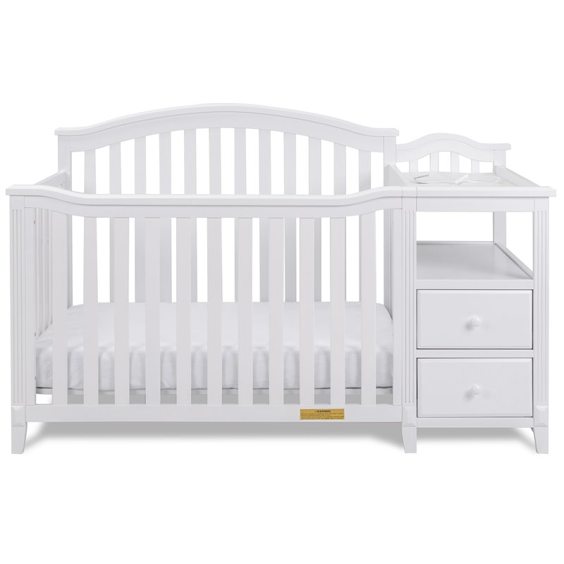 AFG Baby Furniture Kali 4-in-1 Convertible Crib and Changer White