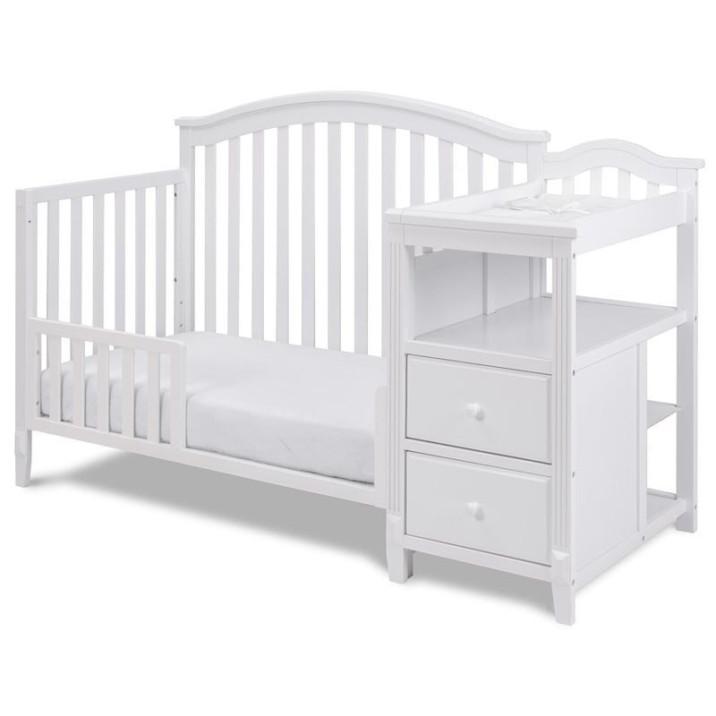 AFG Baby Furniture Kali 4-in-1 Convertible Crib and Changer White