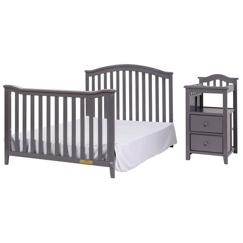 AFG Baby Furniture Kali 4-in-1 Convertible Crib and Changer Gray