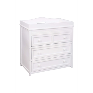 AFG Baby Furniture Leila II Solid Wood 3-Drawers Changing Table in White