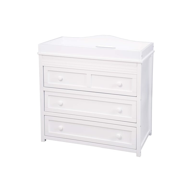 AFG Baby Furniture Leila II Solid Wood 3-Drawers Changing Table in White