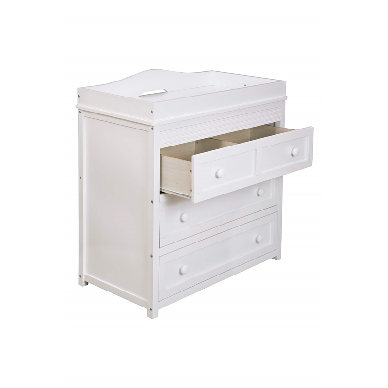 AFG Baby Furniture Leila II Solid Wood 3-Drawers Changing Table in White