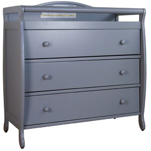 AFG Baby Furniture Grace Solid Wood 3-Drawers Changing Table in Gray
