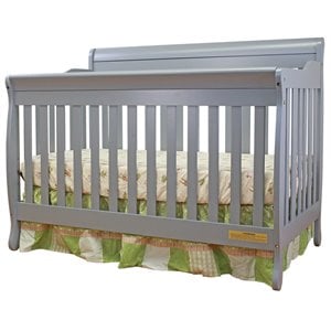 afg baby furniture alice solid wood 3-in-1 convertible crib in gray