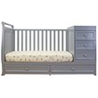 AFG Baby Furniture Daphne Solid Wood 2-in-1 Convertible Crib Gray