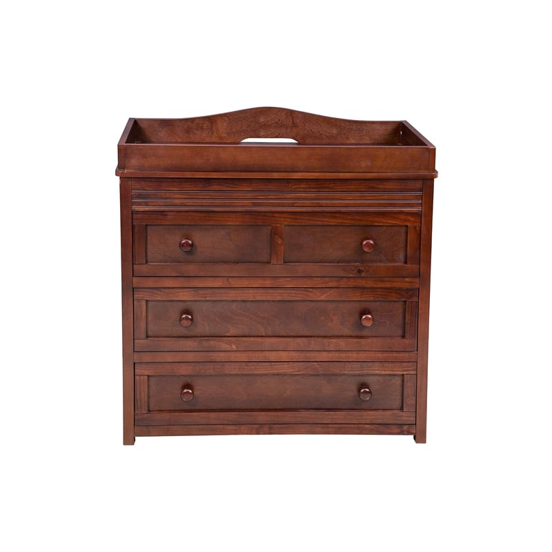 AFG Baby Furniture Leila II Solid Wood 3-Drawers Changing Table in Cherry