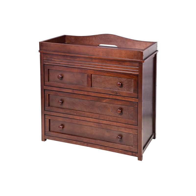 AFG Baby Furniture Leila II Solid Wood 3-Drawers Changing Table in Cherry