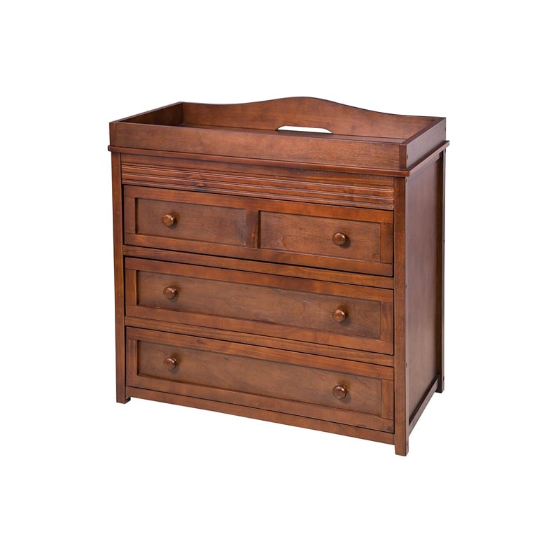 AFG Baby Furniture Leila II Solid Wood 3-Drawers Changing Table in Espresso