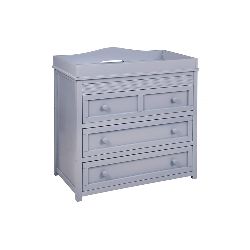 AFG Baby Furniture Leila II Solid Wood 3-Drawers Changing Table in Gray