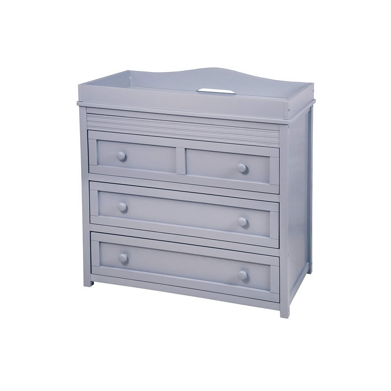 AFG Baby Furniture Leila II Solid Wood 3-Drawers Changing Table in Gray