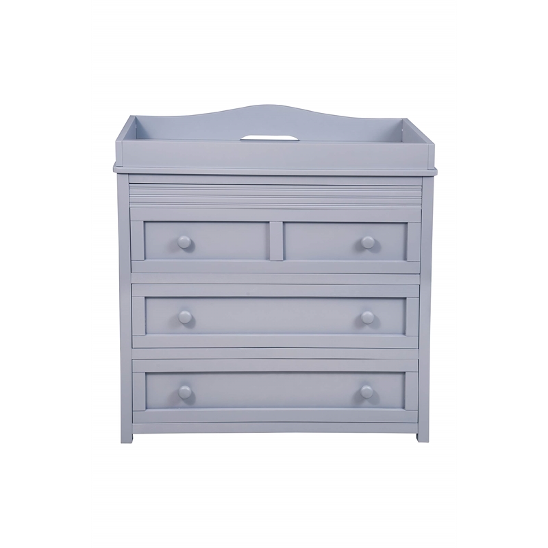 AFG Baby Furniture Leila II Solid Wood 3-Drawers Changing Table in Gray