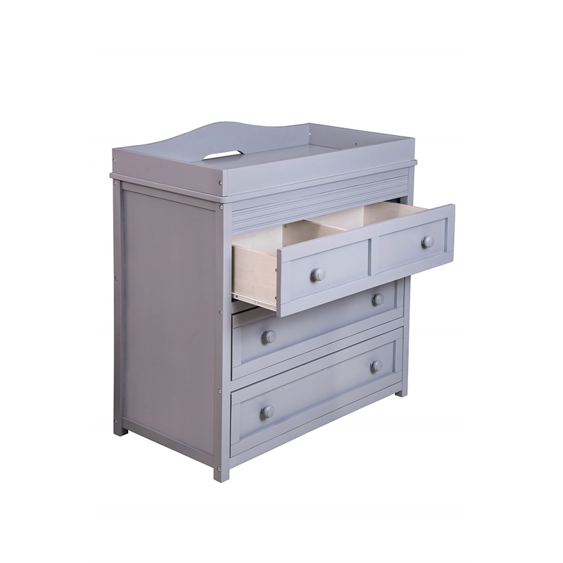 AFG Baby Furniture Leila II Solid Wood 3-Drawers Changing Table in Gray