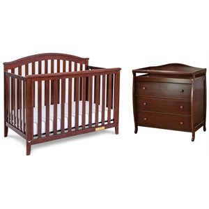 AFG Baby Kali II 4-in-1 Convertible Crib with Grace 3-Drawer Changer in Espresso
