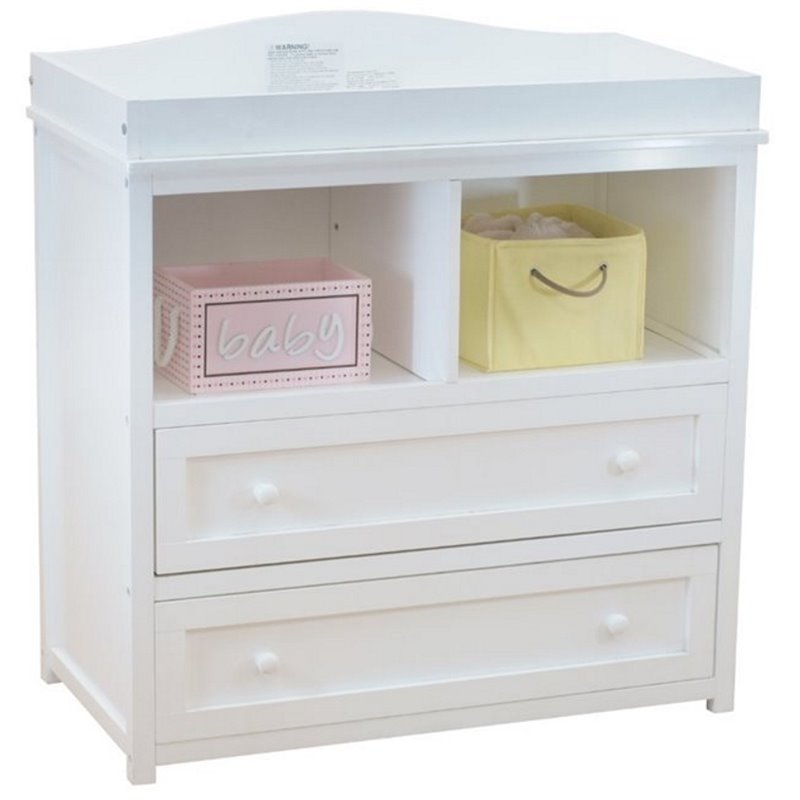 AFG Baby Kali II 4-in-1 Convertible Crib with Leila 2-Drawer Changer in White