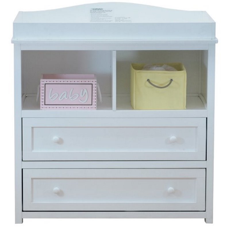 AFG Baby Kali II 4-in-1 Convertible Crib with Leila 2-Drawer Changer in White