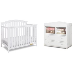afg baby kali ii 4-in-1 convertible crib with leila 2-drawer changer in white