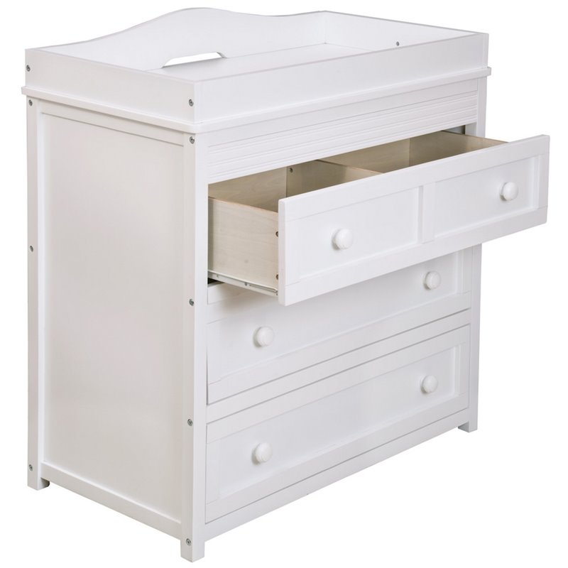 AFG Baby Kali II 4-in-1 Convertible Crib with Leila II 3-Drawer Changer in White