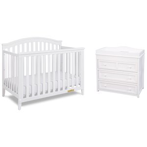 AFG Baby Kali II 4-in-1 Convertible Crib with Leila II 3-Drawer Changer in White