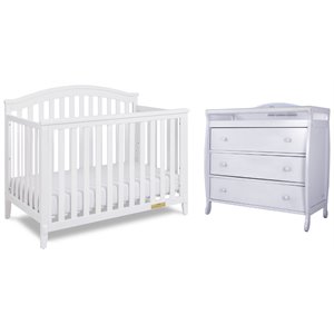 afg baby kali ii 4-in-1 convertible crib with grace 3-drawer changer in white