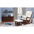 AFG Baby Alice Solid Wood Glider Chair and Ottoman with Pillow in Espresso