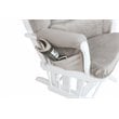 AFG Baby Alice Solid Wood Glider Chair and Ottoman with Pillow in White