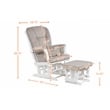 AFG Baby Alice Solid Wood Glider Chair and Ottoman with Pillow in White