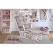 AFG Baby Alice Solid Wood Glider Chair and Ottoman with Pillow in White