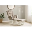 AFG Baby Alice Solid Wood Glider Chair and Ottoman with Pillow in White