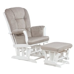 afg baby alice solid wood glider chair and ottoman in white