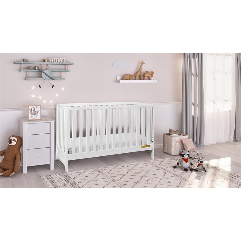 AFG Baby Furniture Mila II 3-in-1 Solid Wood Convertible Crib in White