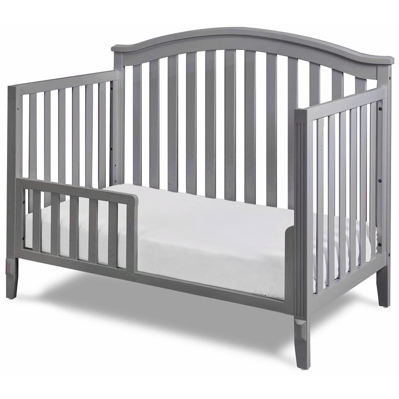 AFG Baby Furniture Kali II 4-in-1 Crib with Leila 3-Drawer Changing Table Gray