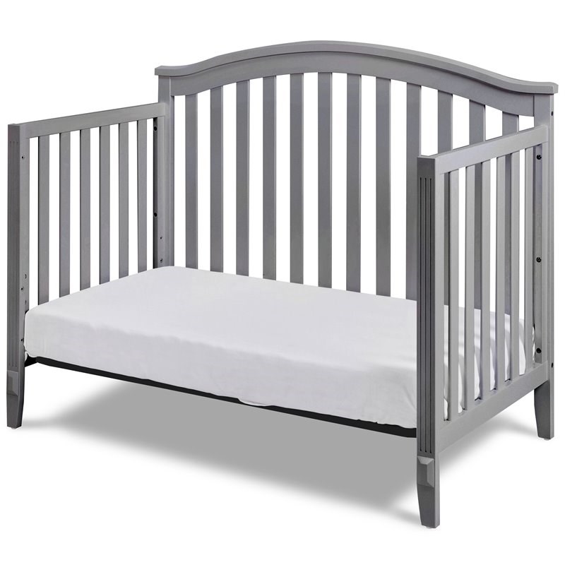 AFG Baby Furniture Kali II 4-in-1 Crib with Leila 3-Drawer Changing Table Gray
