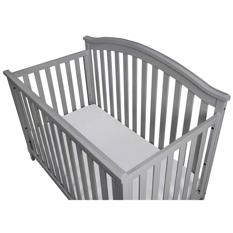 AFG Baby Furniture Kali II 4-in-1 Crib with Leila 3-Drawer Changing Table Gray