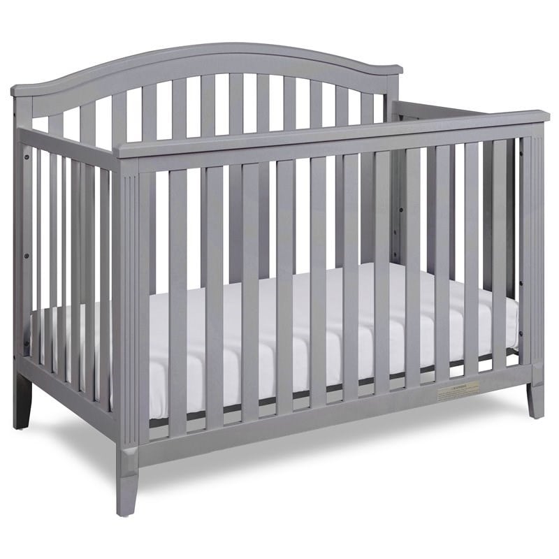 AFG Baby Furniture Kali II 4-in-1 Crib with Leila 3-Drawer Changing Table Gray