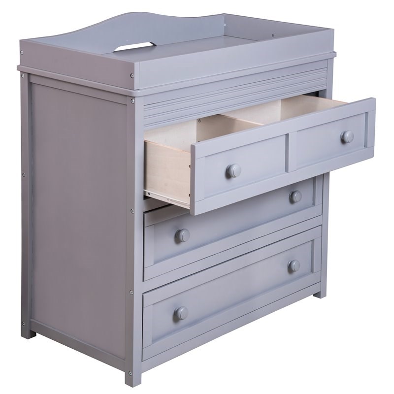 AFG Baby Furniture Kali II 4-in-1 Crib with Leila 3-Drawer Changing Table Gray