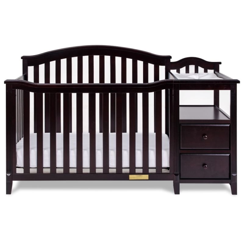 AFG Baby Furniture Kali 4-in-1 Convertible Crib w/ Toddler Guardrail Espresso