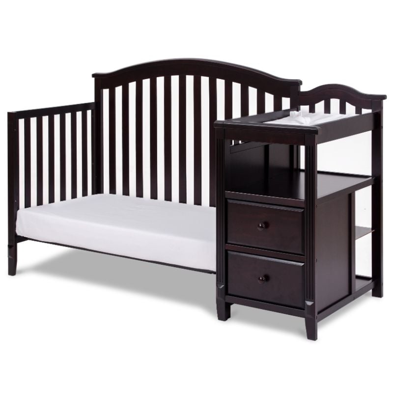 AFG Baby Furniture Kali 4-in-1 Convertible Crib w/ Toddler Guardrail Espresso